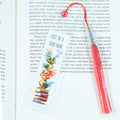 Acrylic bookmark with cute cartoon birds and inspirational quote 'Lost in a good book'. Perfect gift for book lovers. Durable, lightweight design from Georgie's Grove