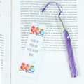 Acrylic bookmark with cute cartoon birds and inspirational quote 'Chirp up your day with a good book'. Perfect gift for book lovers. Durable, lightweight design from Georgie's Grove