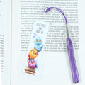 Acrylic bookmark with cute cartoon birds and inspirational quote 'Keep calm and read on'. Perfect gift for book lovers. Durable, lightweight design from Georgie's Grove