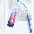 Mark your place in style! This cheerful acrylic bookmark features a delightful design of books and flowers that celebrates the joy of reading.