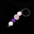 Whether you're keeping track of your keys or adding a decorative touch to your favourite bag, this lovely violet daisy keychain brings a splash of floral charm and personality to your daily routine.