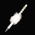Whether you're jotting down notes, signing documents, or journaling your thoughts, this charming white fluffy beaded pen brings a smile to every stroke