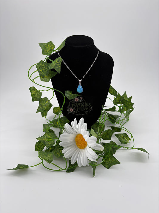 Blue teardrop pendant